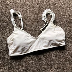 Target White Ruffle Swim Top